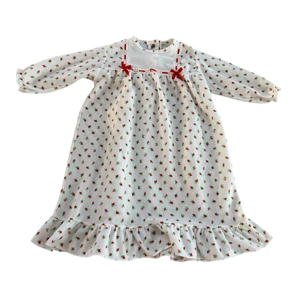 Vintage Alexis White and Red Nightgown